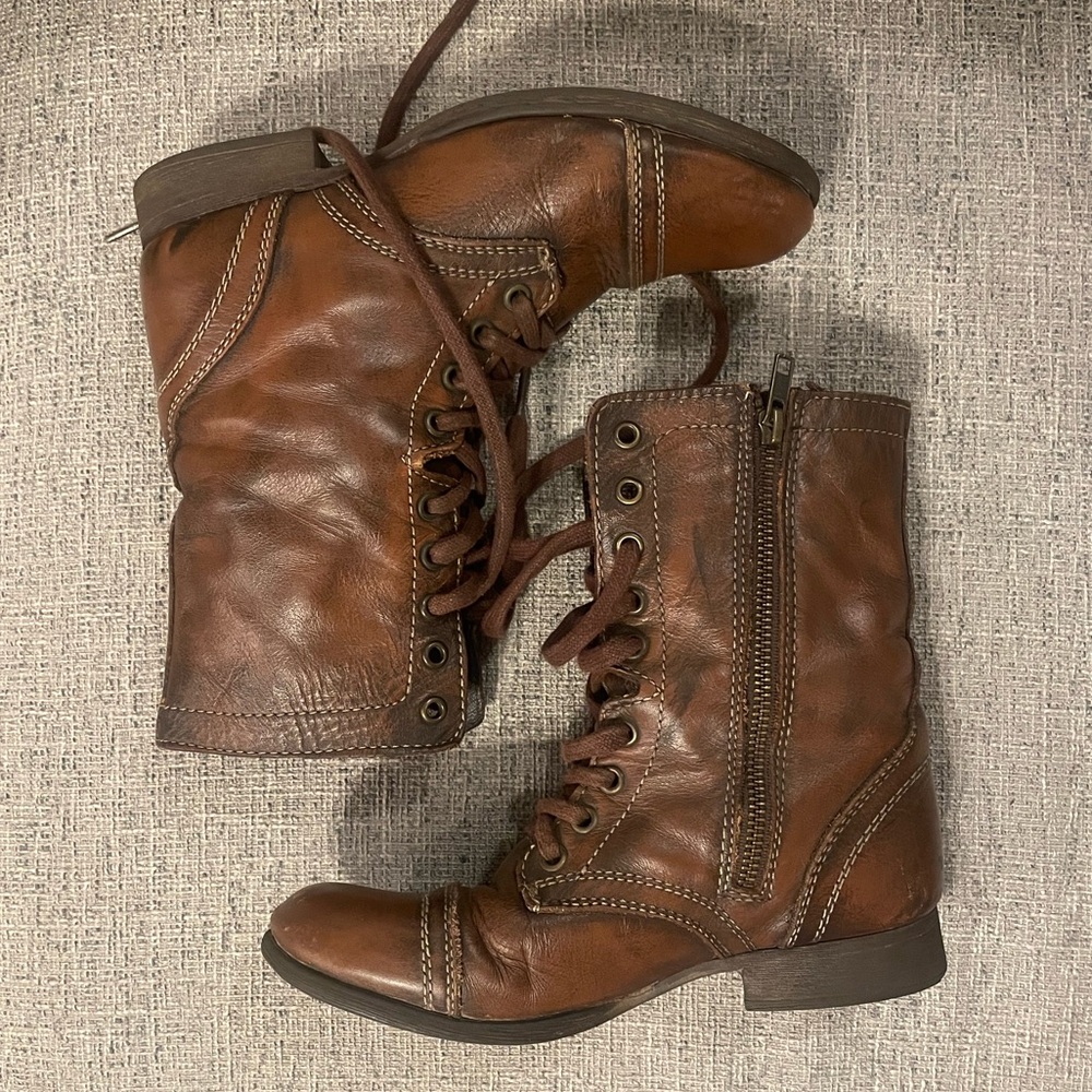 Steve Madden Troopa Lace Up Combat Boots